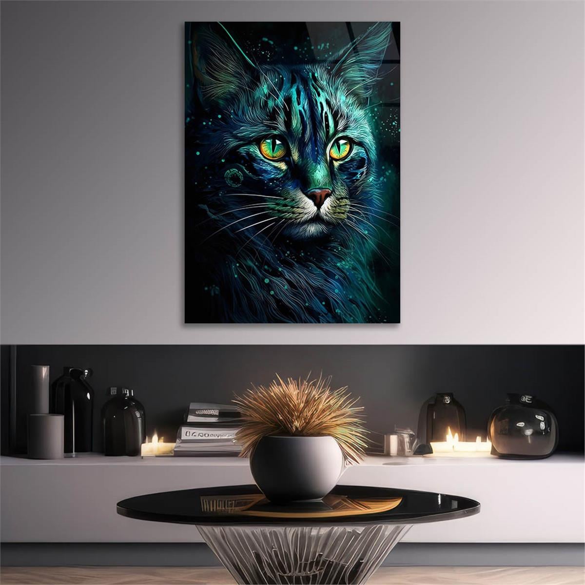 Dikey Doğa Temalı Cam Tablo 425