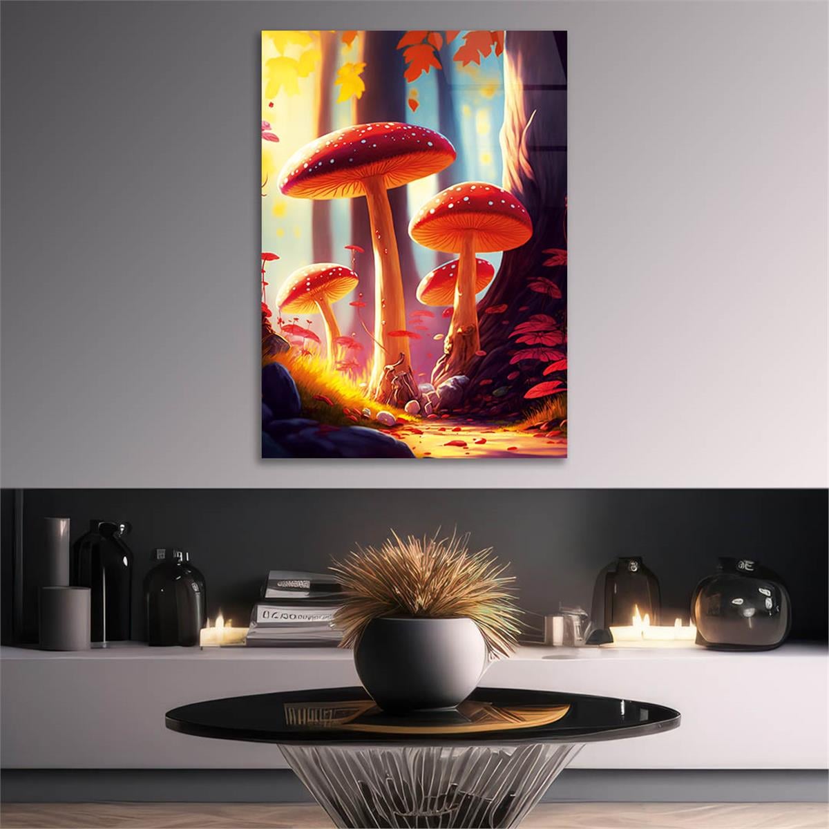 Dikey Doğa Temalı Cam Tablo152
