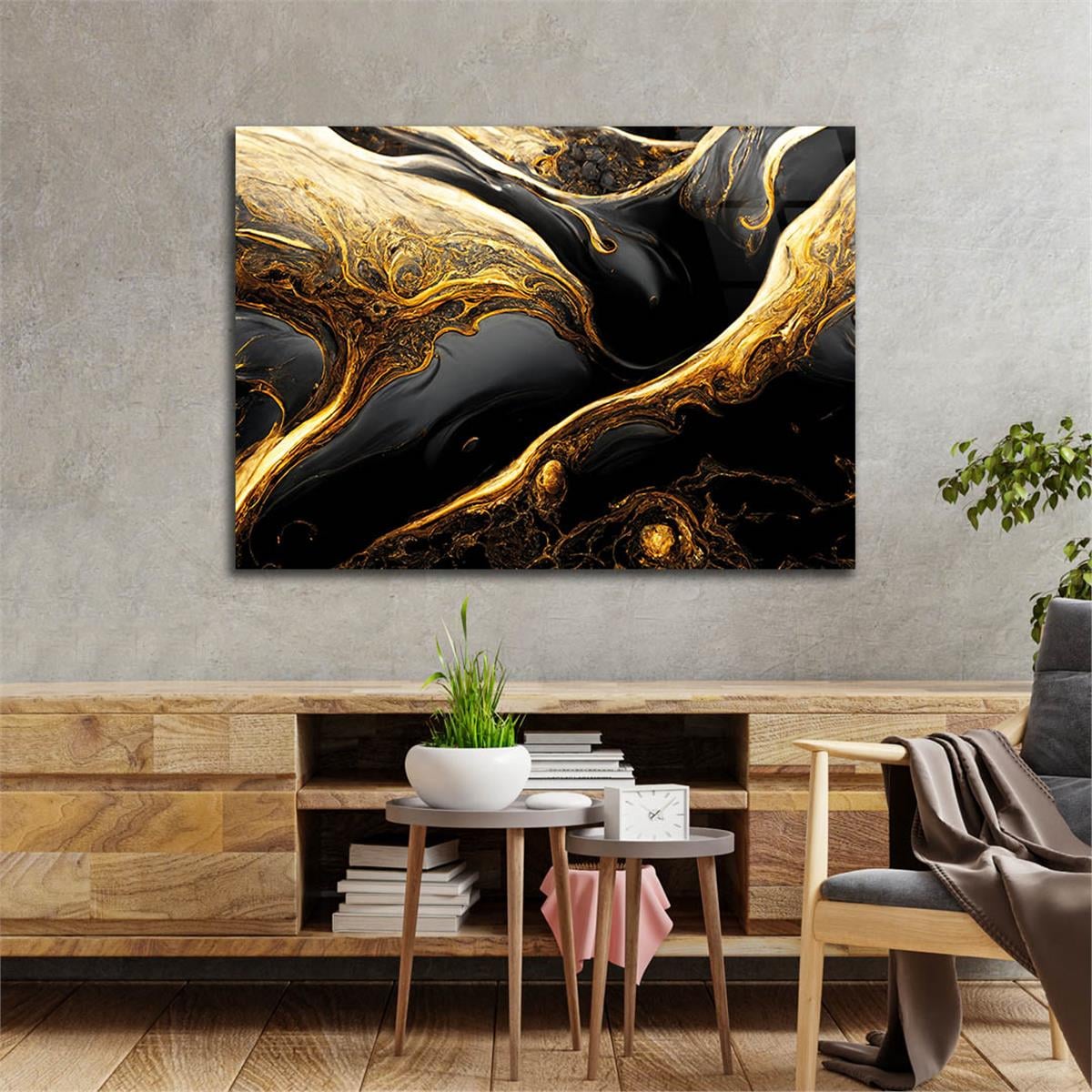 Horizontal Art-Themed Tempered Glass Wall Art 311