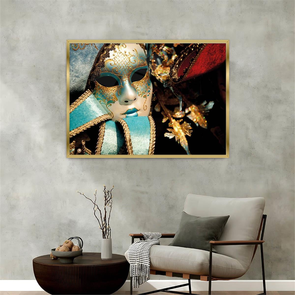 Aluminum-Framed Art-Themed Tempered Glass Wall Art 072