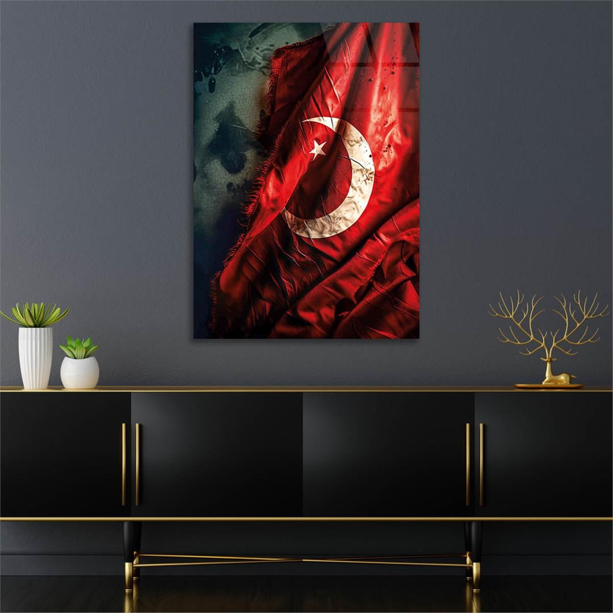 Dikey VatanTemalı Cam Tablo 158