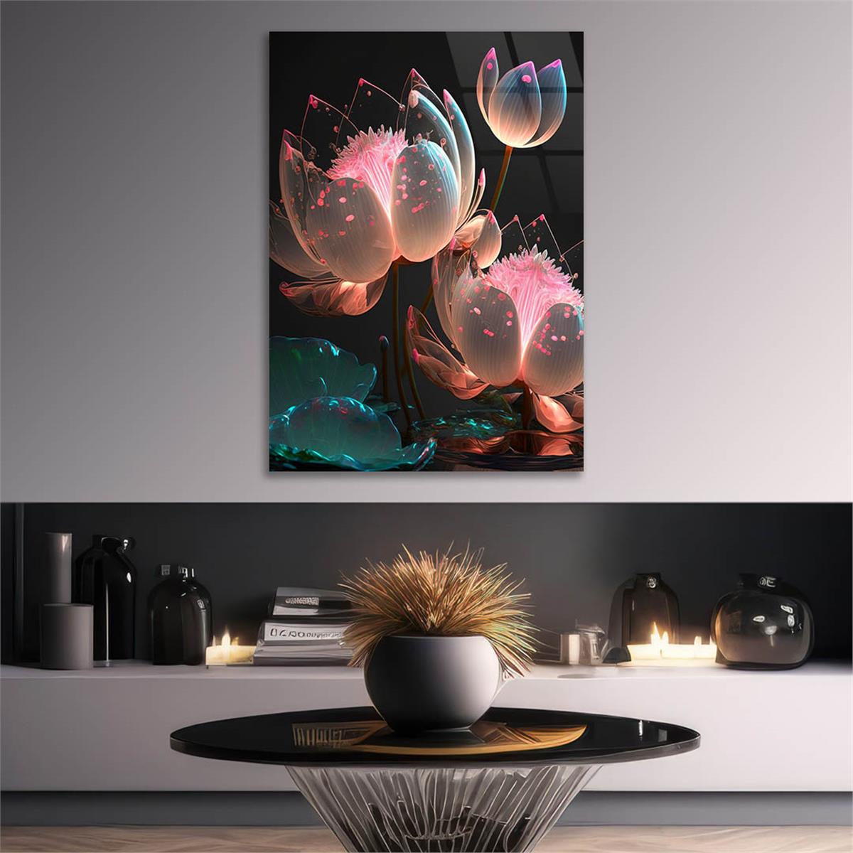 Dikey Sanat Temalı Cam Tablo 447