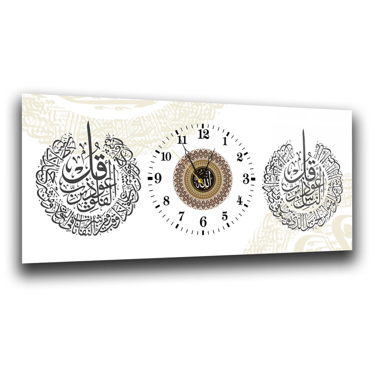 Middle-Clock, Religious-Themed Horizontal Glass Wall Painting 073