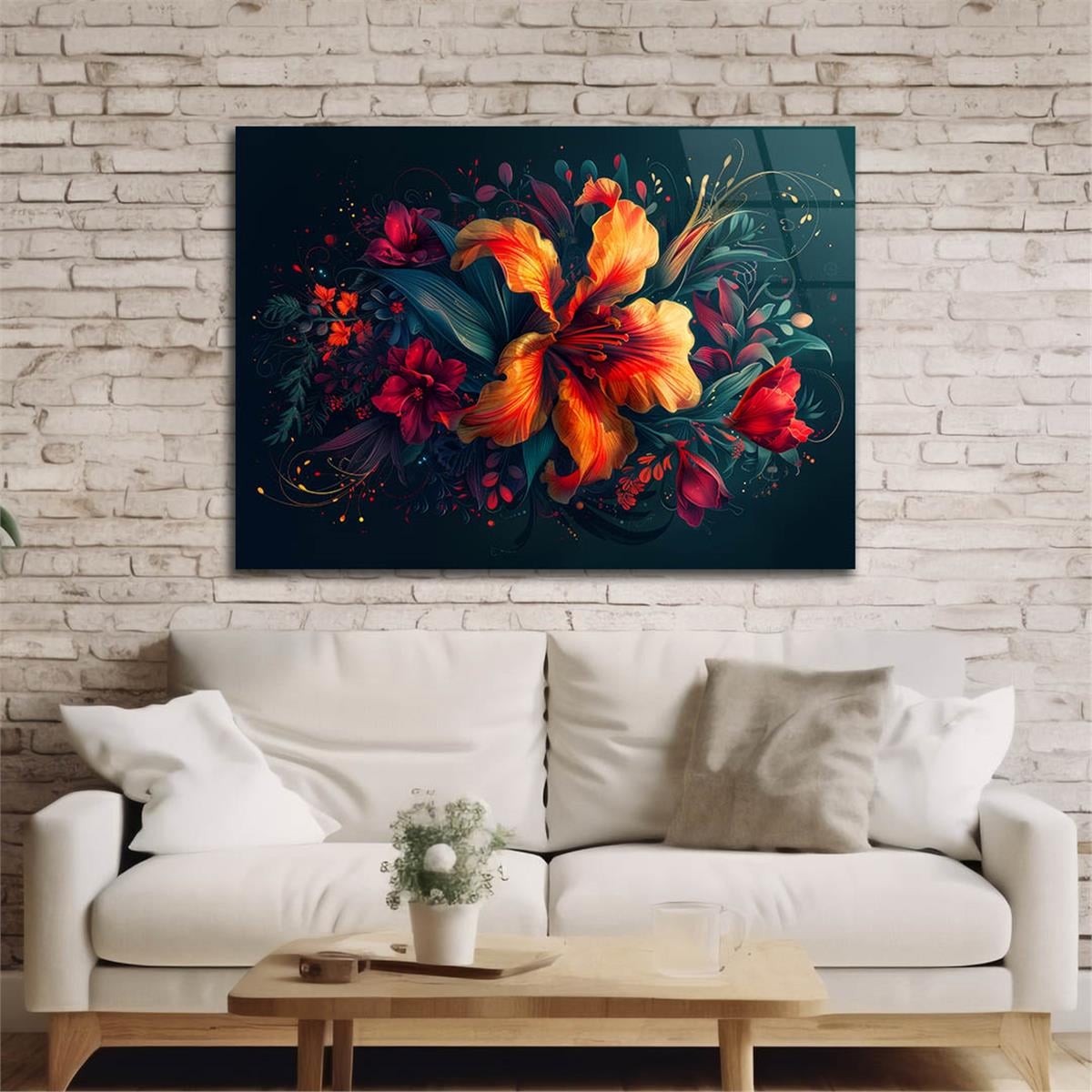 Horizontal Art-Themed Tempered Glass Wall Art 467