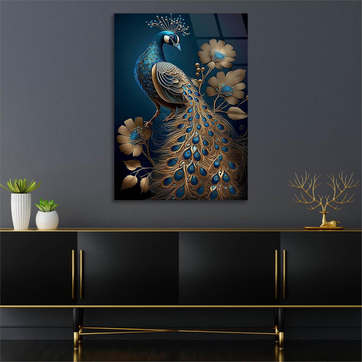 Vertical Tempered Glasss Wall Arts Natured-Themed187