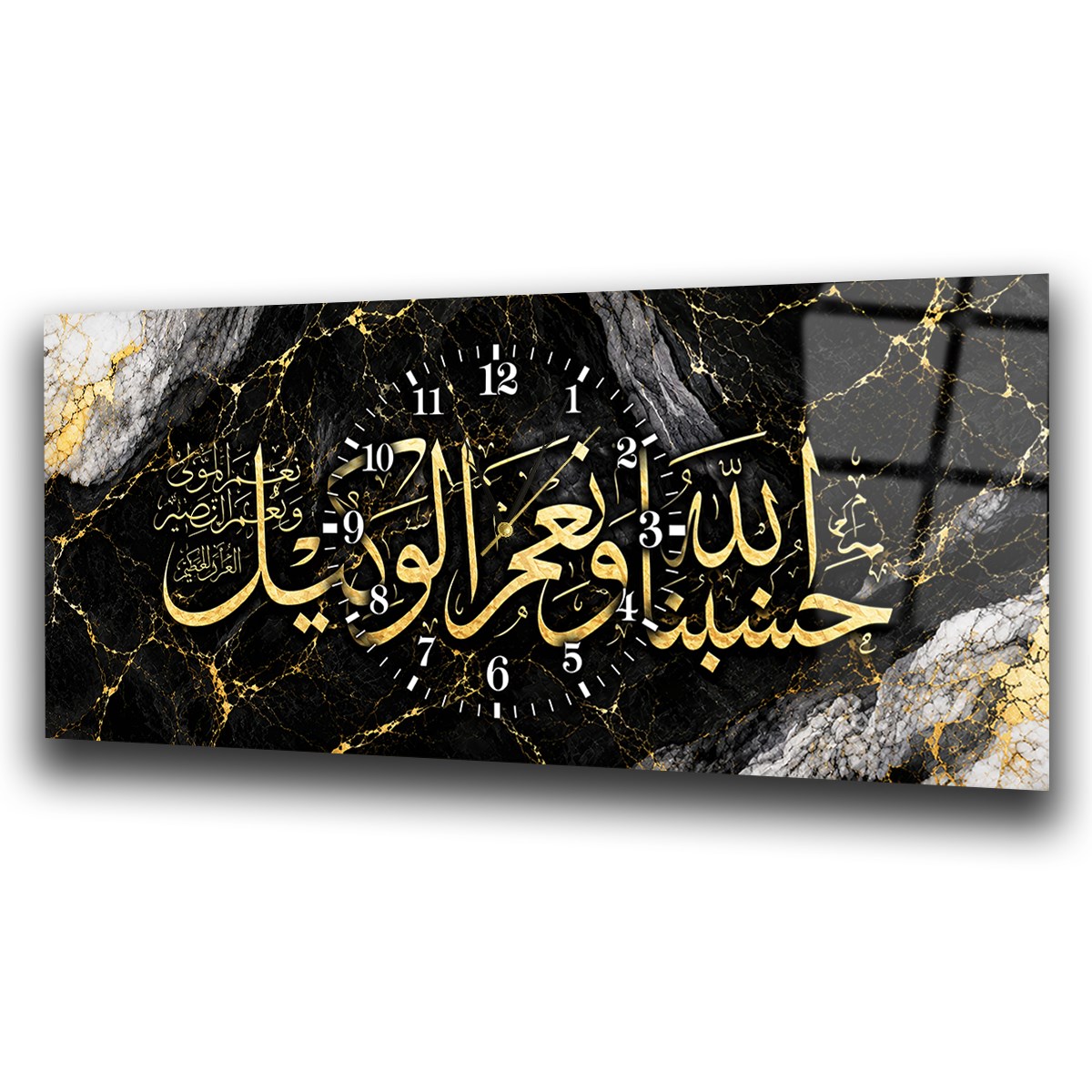 Middle-Clock, Religious-Themed Horizontal Glass Wall Painting 099