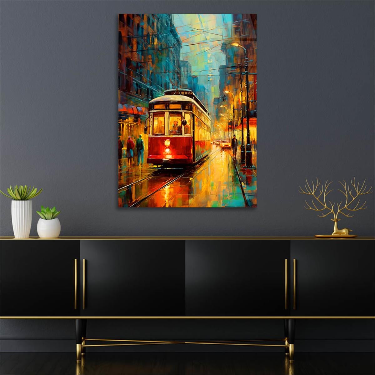 Dikey Sanat Temalı Cam Tablo 529
