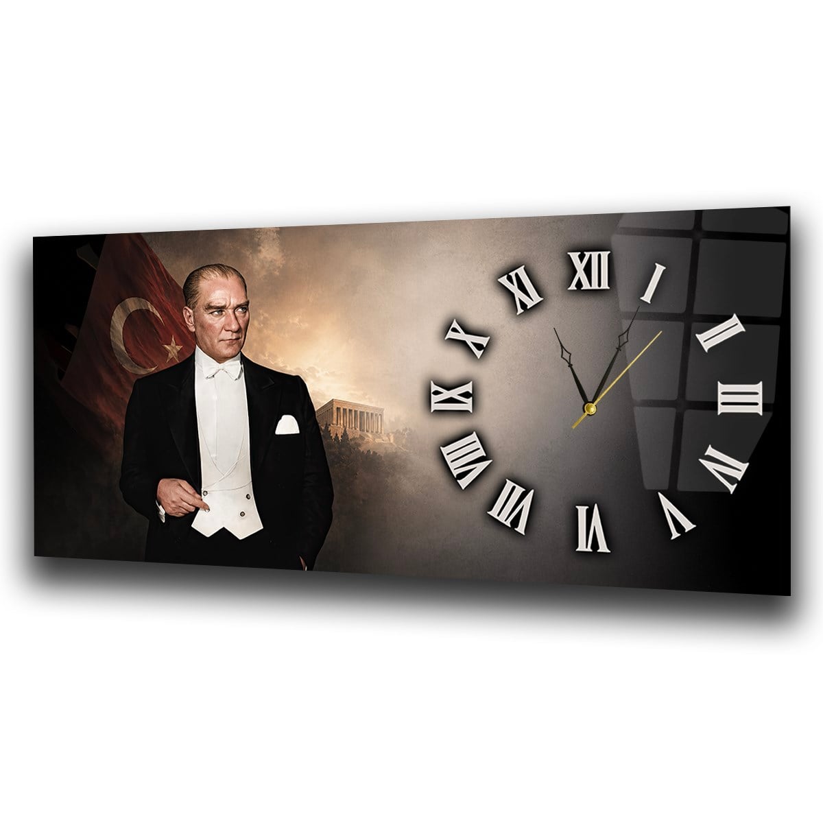 Klasik Atatürk Portresi Saatli Cam