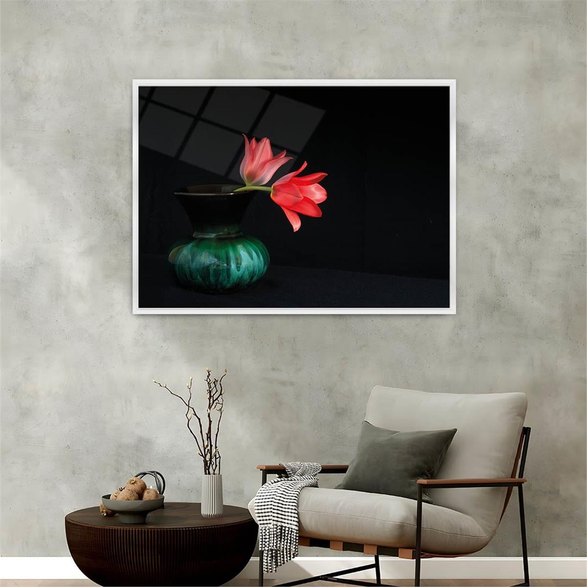 Aluminum-Framed Art-Themed Tempered Glass Wall Art 122