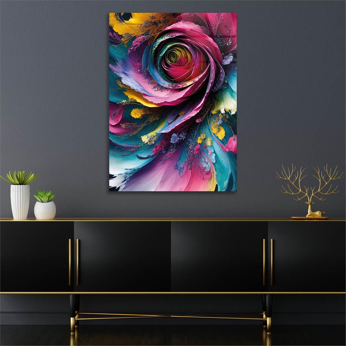 Vertical Tempered Glasss Wall Arts Art-Themed246