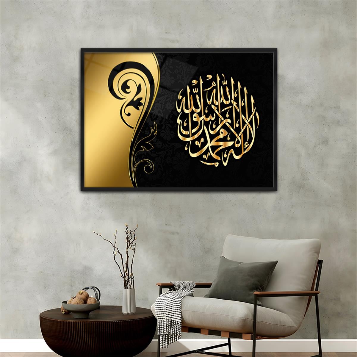 Aluminum-Framed Religious-Themed Tempered Glass Wall Art 044