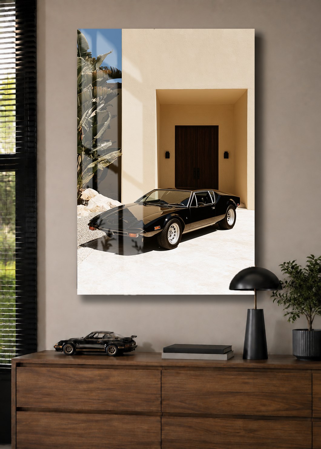 Siyah Klasik De Tomaso Pantera Cam Tablo