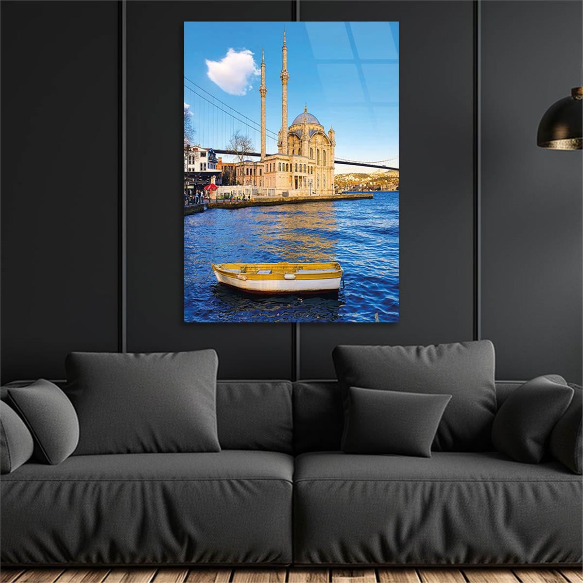 Tempered Glass Wall Art with Mosque Visual