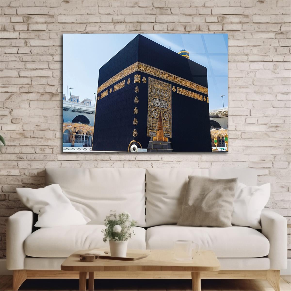 Ka’bah  on Glass Print Caaba Glass Wall Art Kaaba Tempered Glass Wall Art