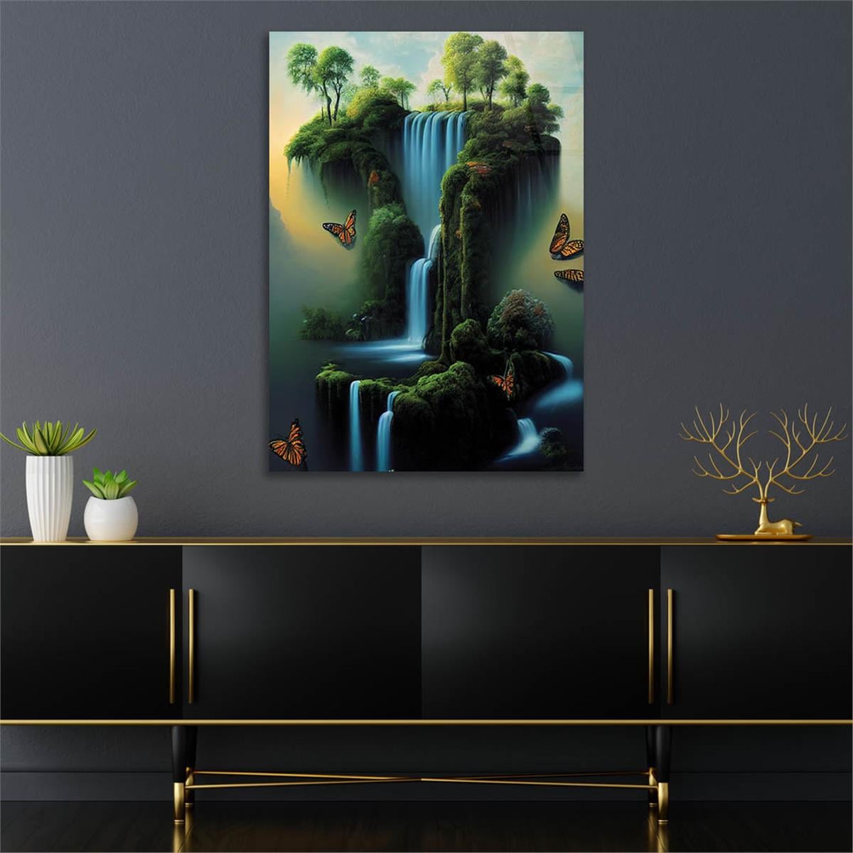 Vertical Tempered Glasss Wall Arts Art-Themed 307
