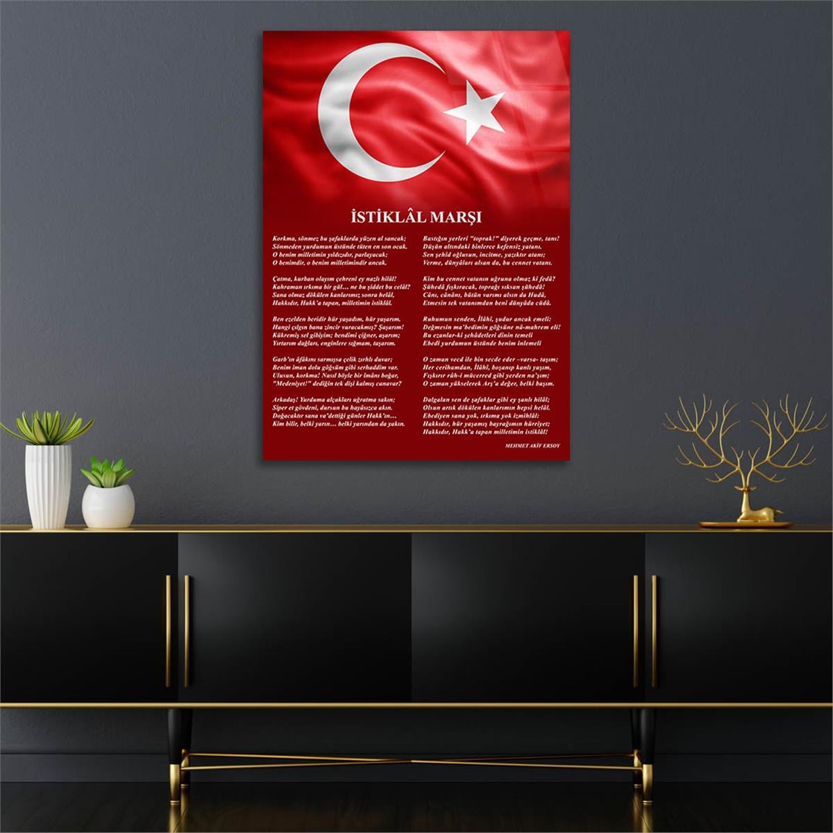Dikey VatanTemalı Cam Tablo 186