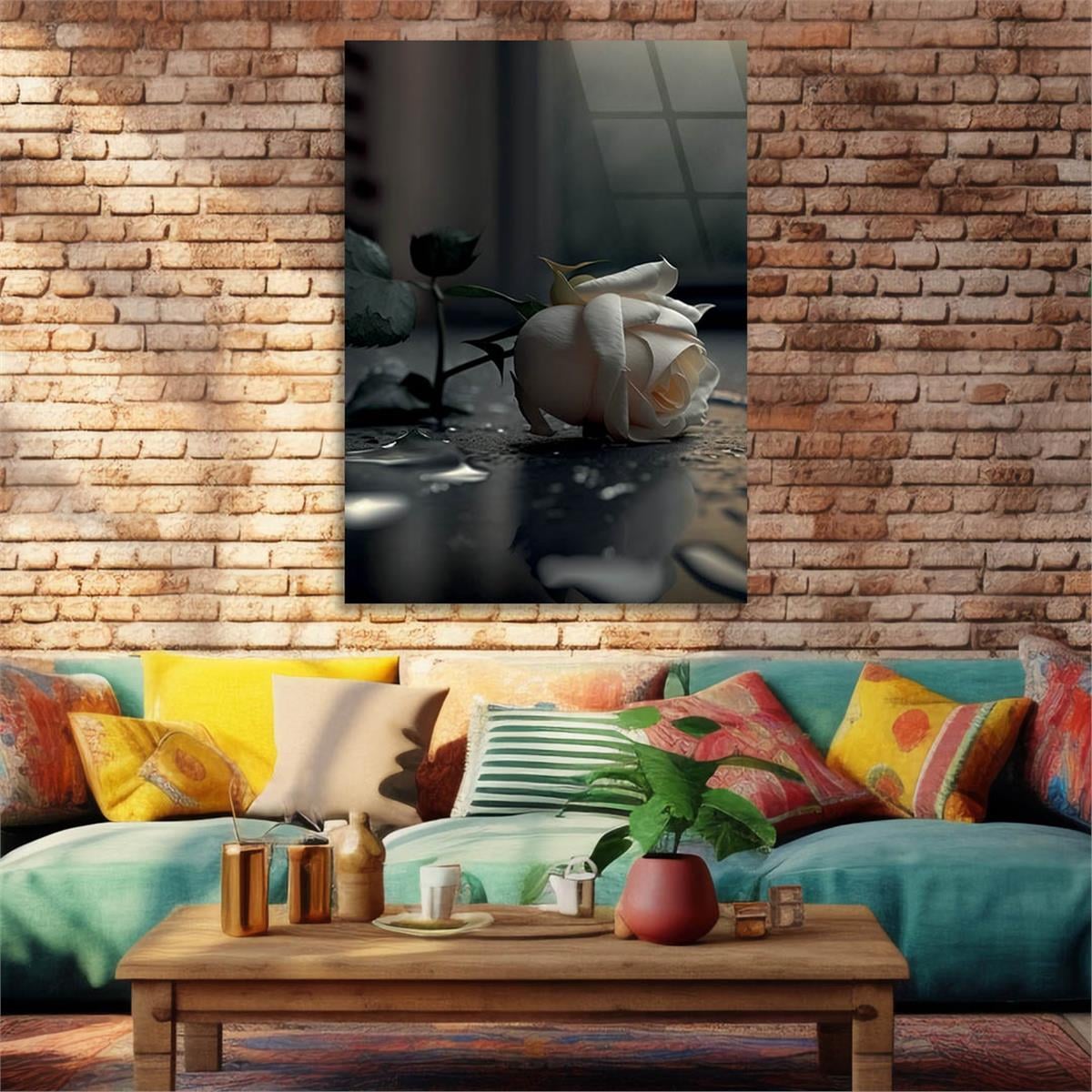Vertical Tempered Glasss Wall Arts Natured-Themed214