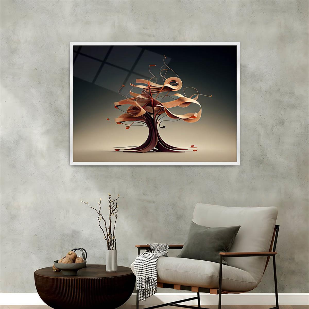 Aluminum-Framed Natured-Themed Tempered Glass Wall Art 053