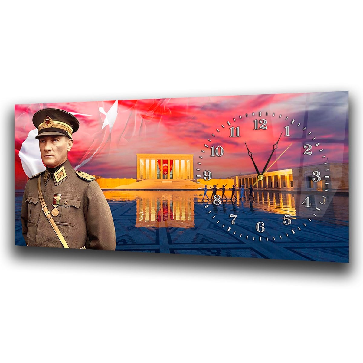 Atatürk ve Anıtkabir Saatli Cam Tablo