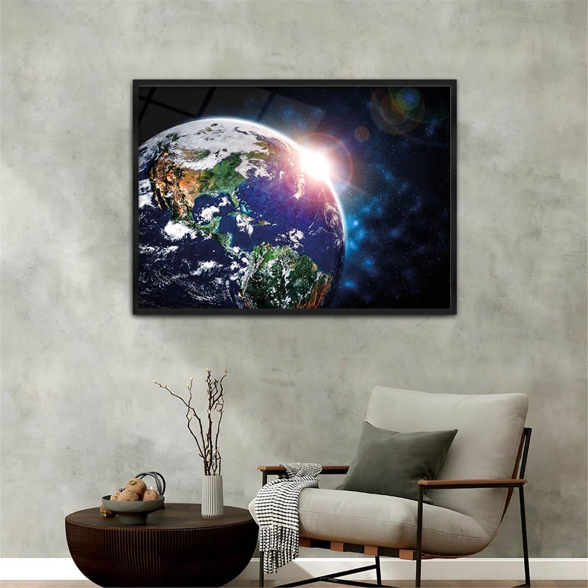 Aluminum-Framed Art-Themed Tempered Glass Wall Art 053