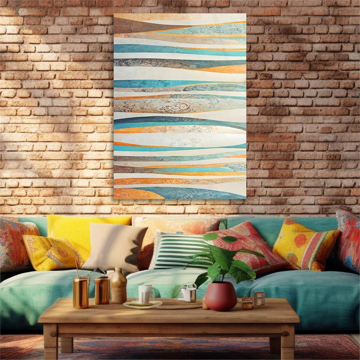 Dikey Sanat Temalı Cam Tablo 499