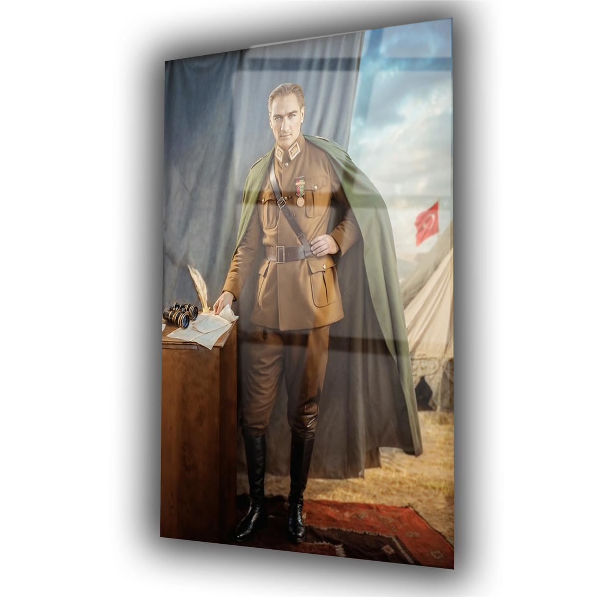 Dikey VatanTemalı Cam Tablo 245