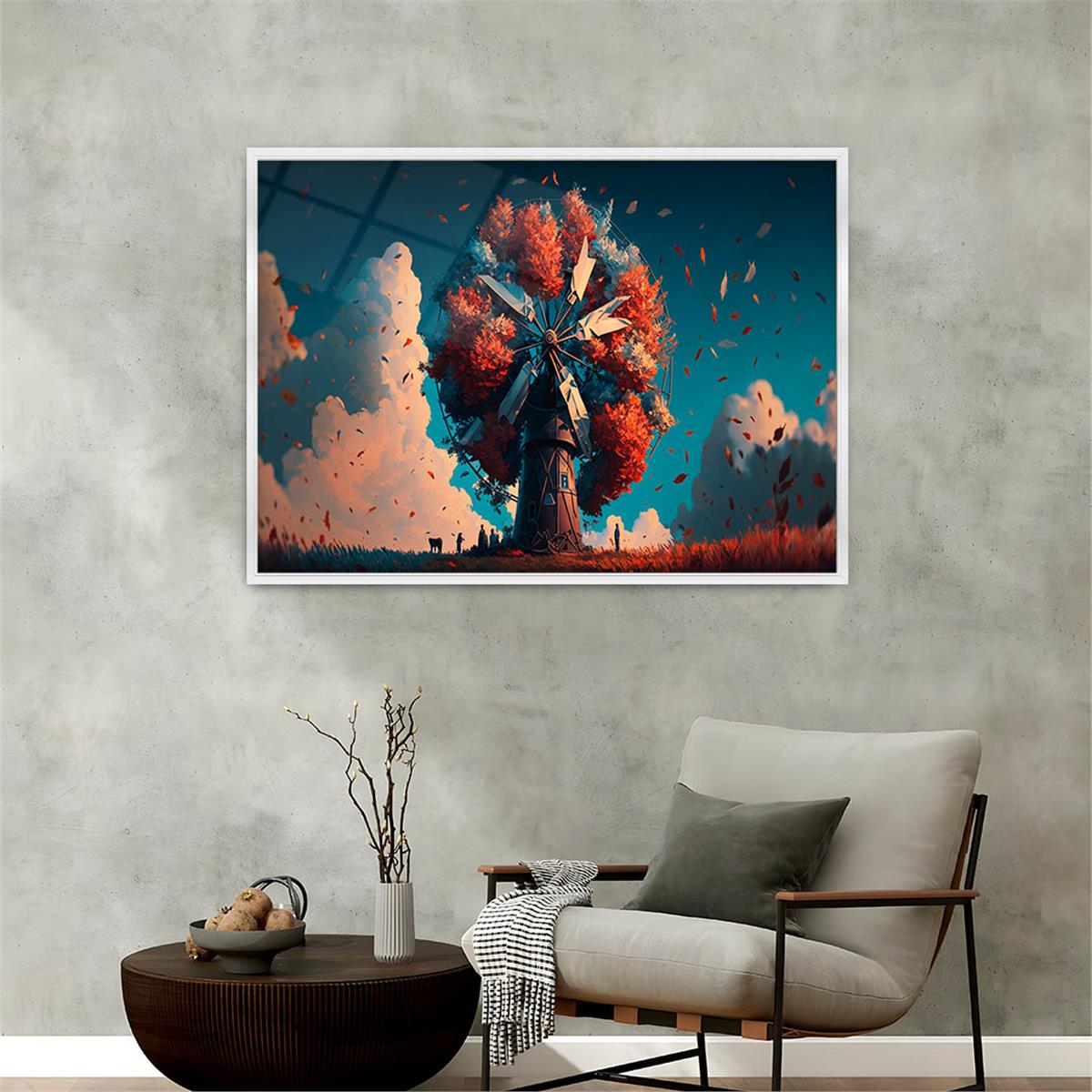 Aluminum-Framed Natured-Themed Tempered Glass Wall Art 063