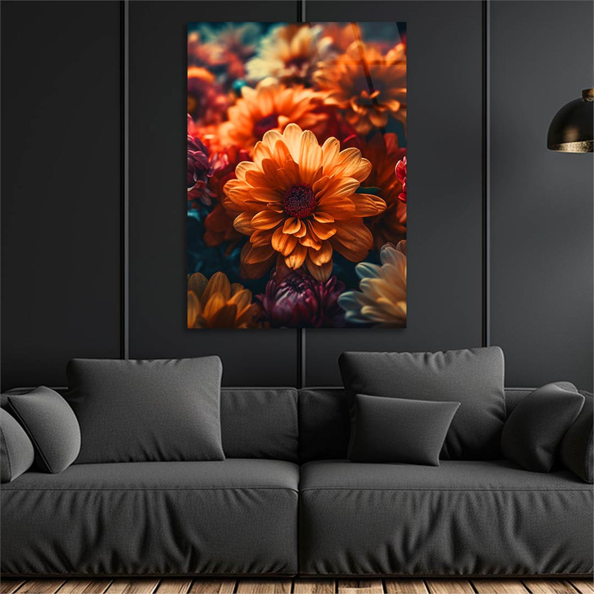 Dikey Sanat Temalı Cam Tablo 518