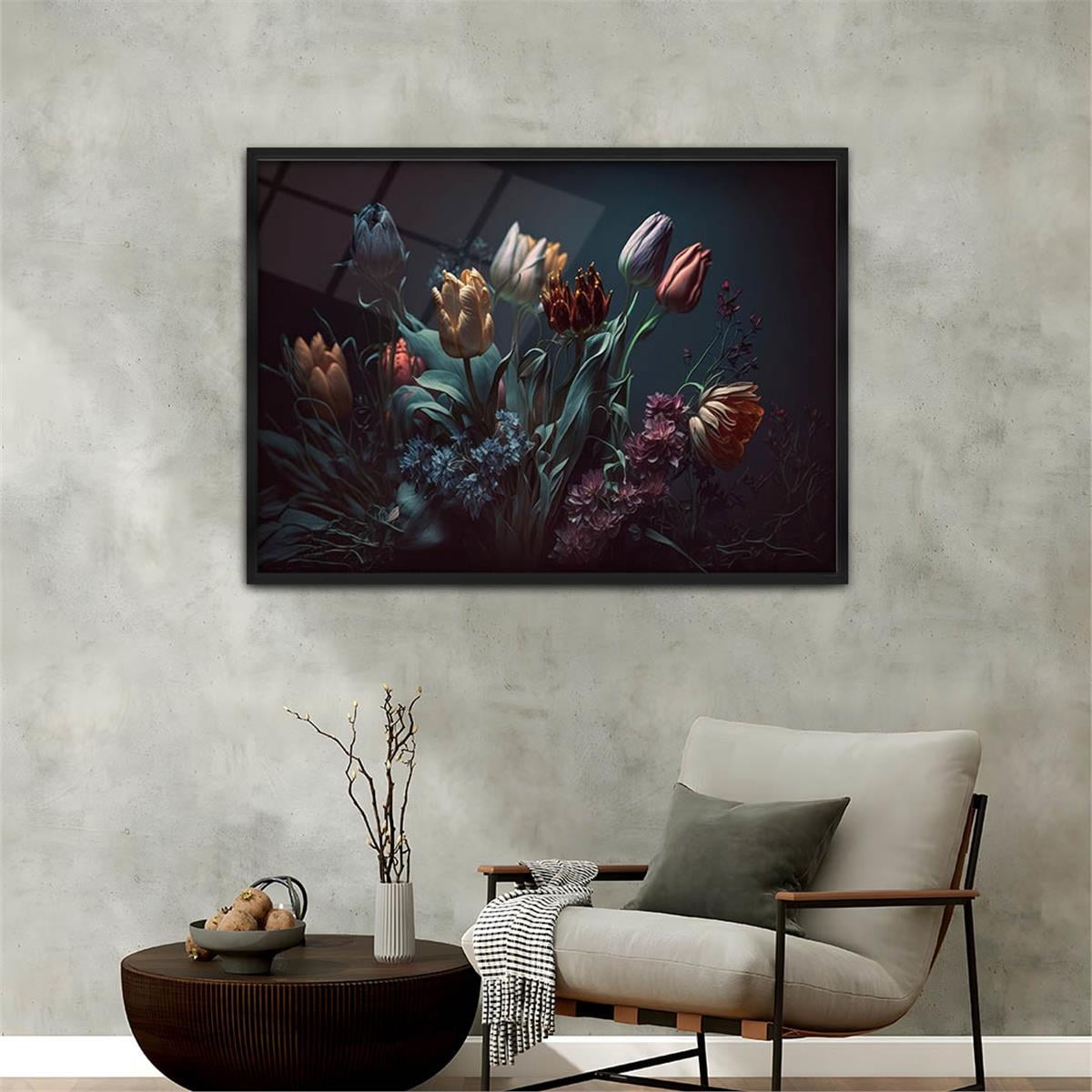 Aluminum-Framed Natured-Themed Tempered Glass Wall Art 050