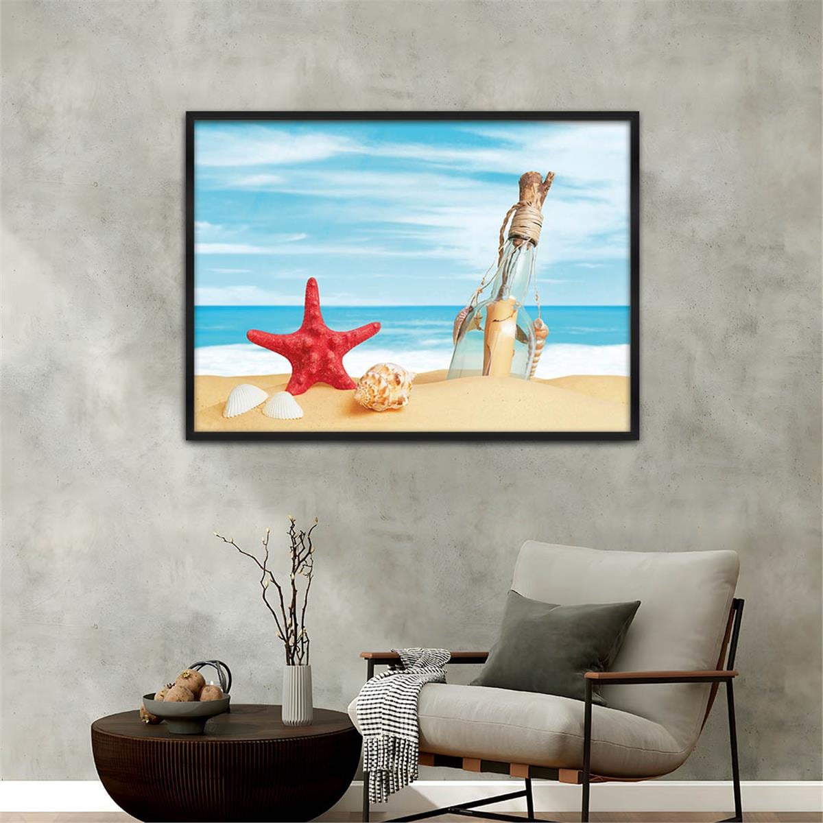 Aluminum-Framed Art-Themed Tempered Glass Wall Art 049