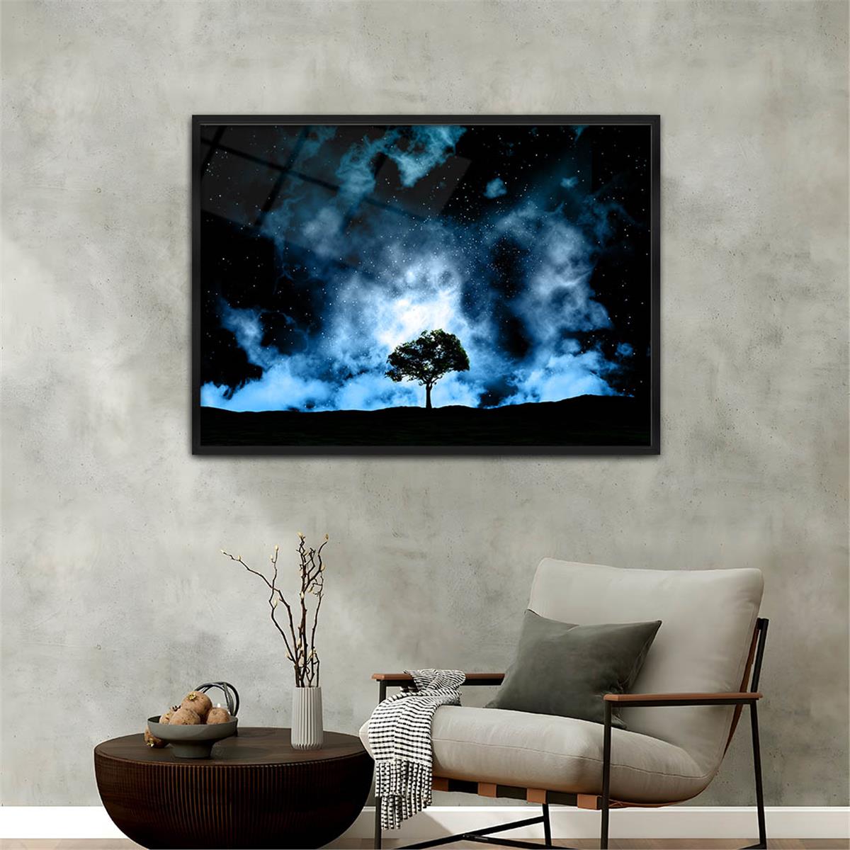 Aluminum-Framed Natured-Themed Tempered Glass Wall Art 043