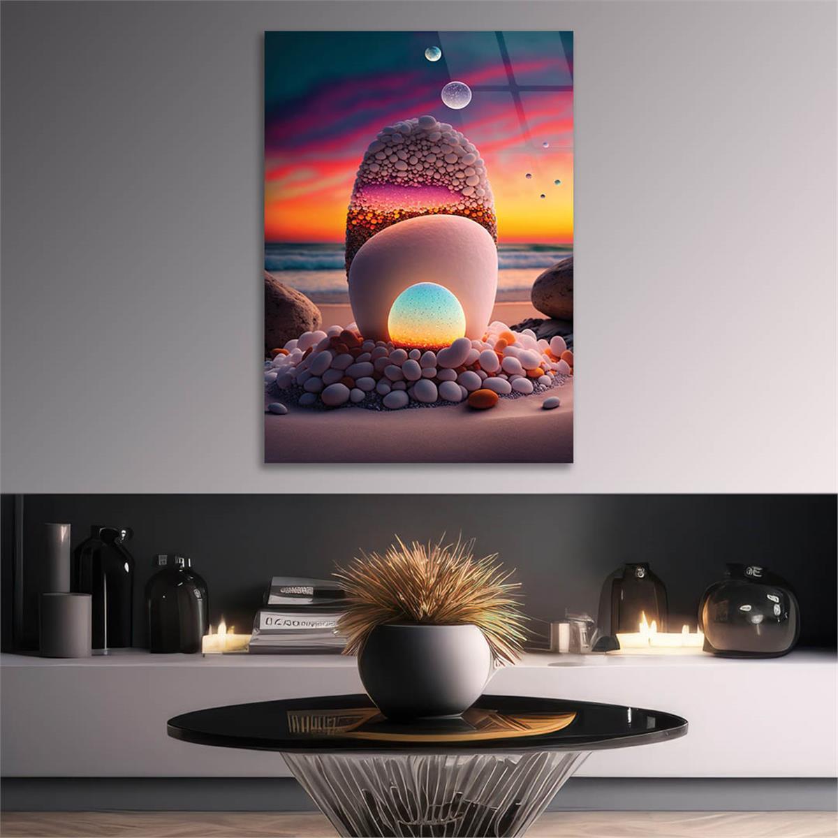 Vertical Tempered Glasss Wall Arts Art-Themed 309
