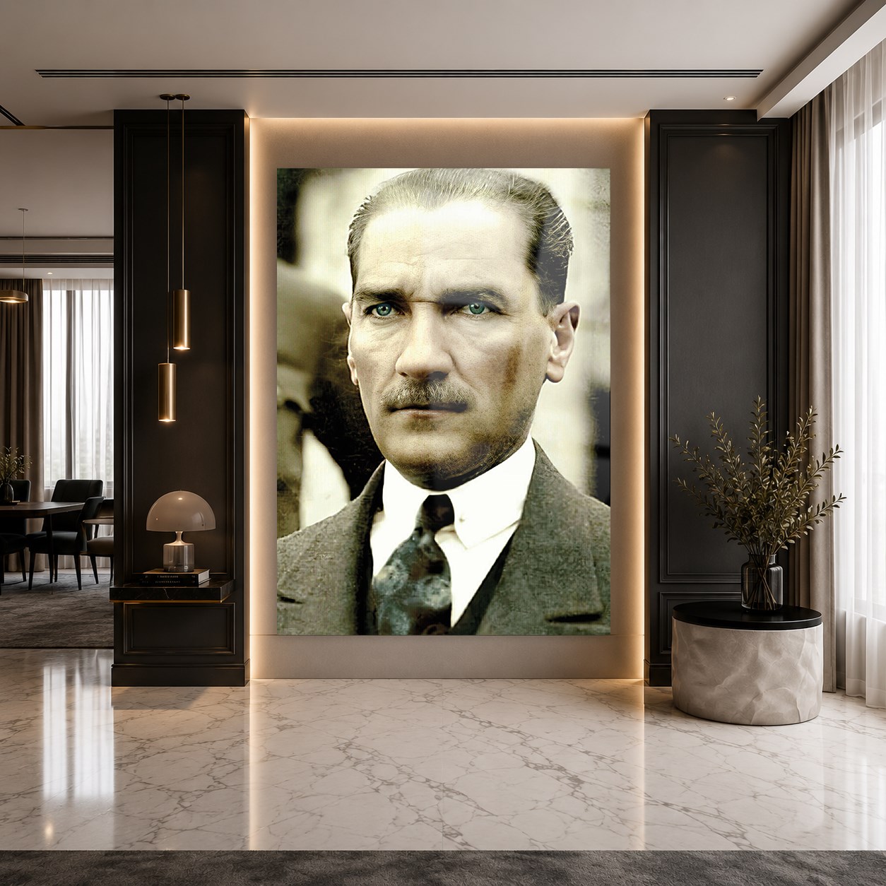 Mustafa Kemal Atatürk Gehard Glasschilderij 