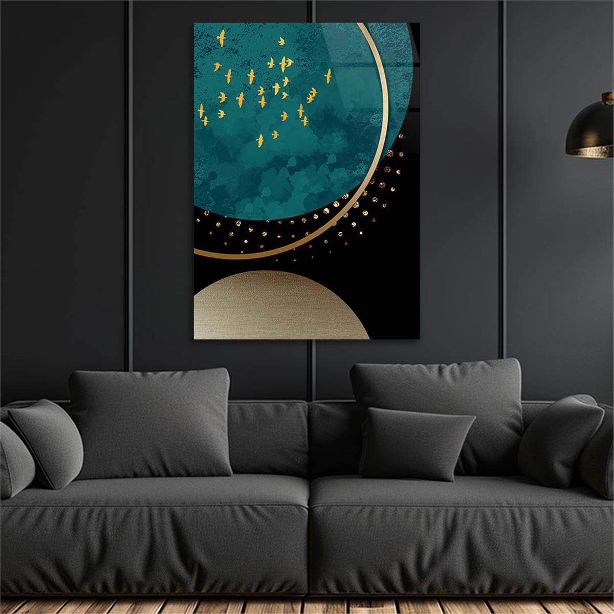 Vertical Tempered Glasss Wall Arts Art-Themed225