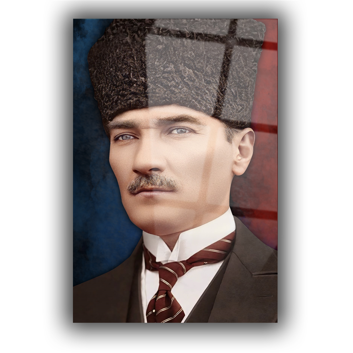 Dikey VatanTemalı Cam Tablo 180