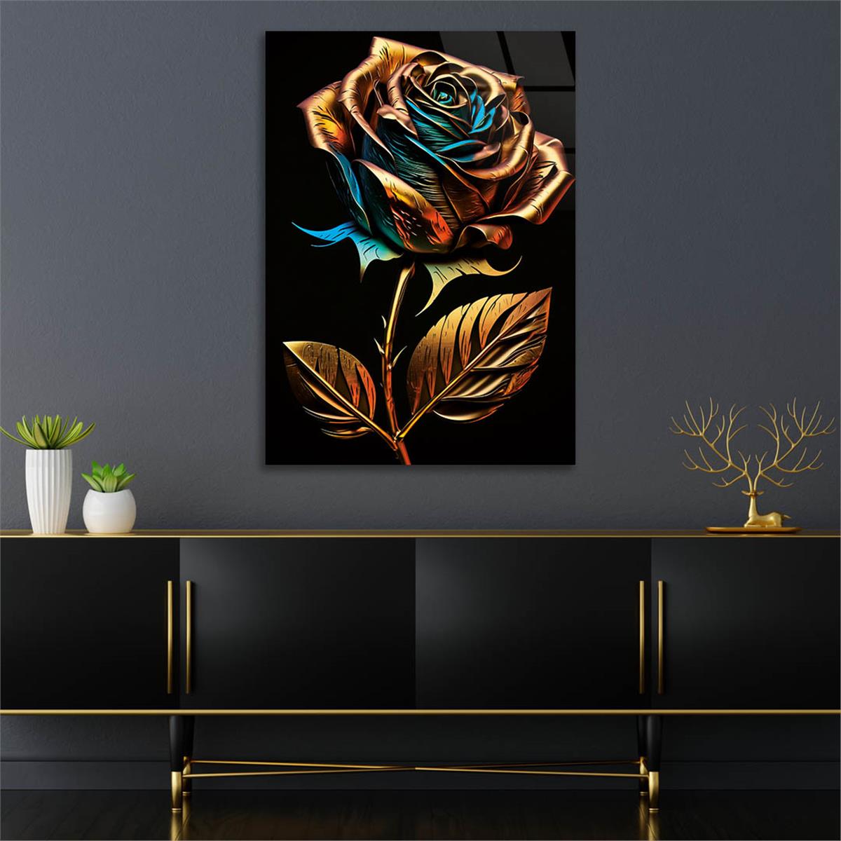 Vertical Tempered Glasss Wall Arts Natured-Themed139