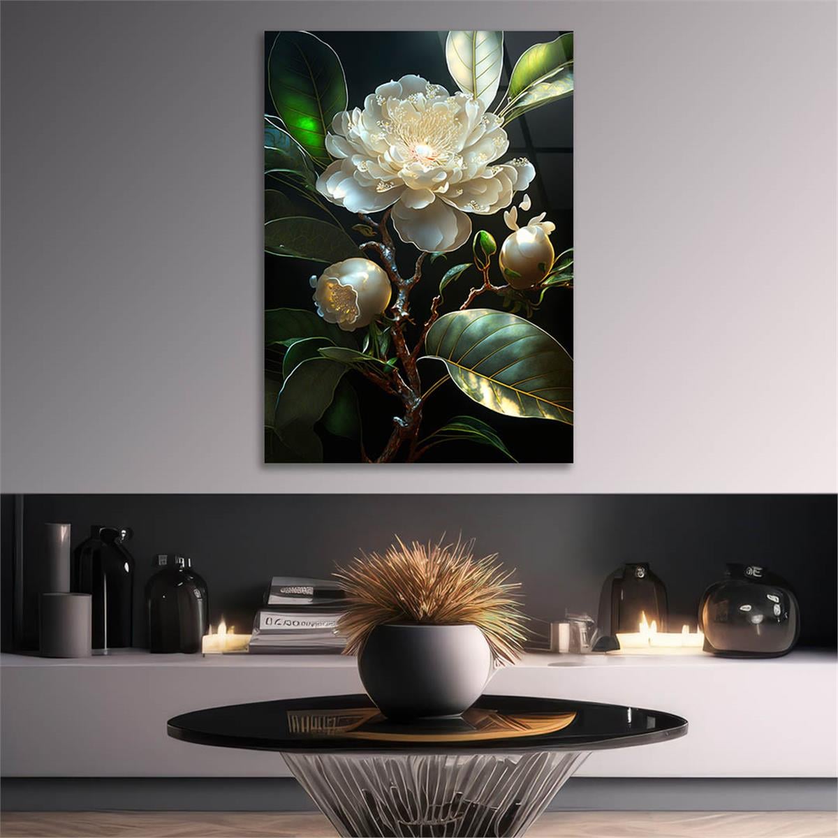 Dikey Sanat Temalı Cam Tablo 581