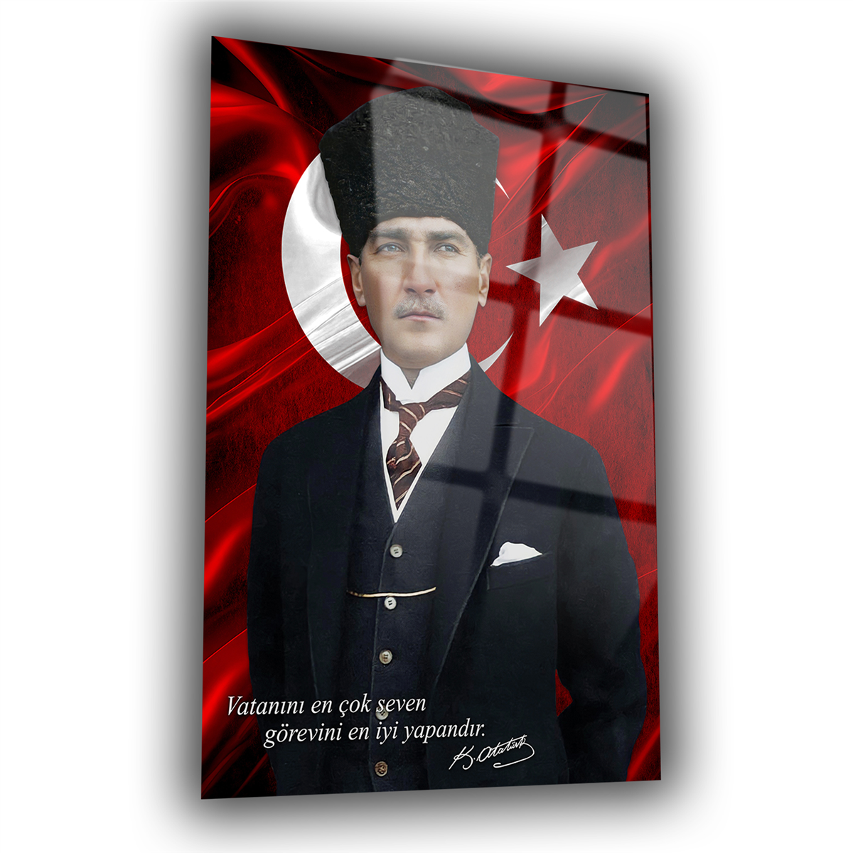 Dikey VatanTemalı Cam Tablo 288