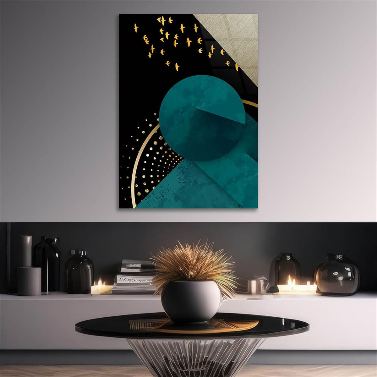 Vertical Tempered Glasss Wall Arts Art-Themed227