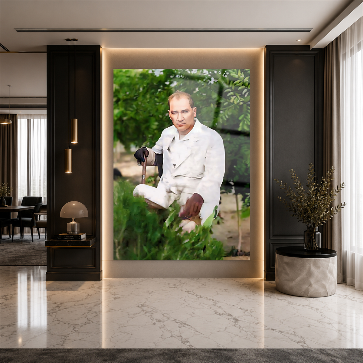 Dikey VatanTemalı Cam Tablo 146