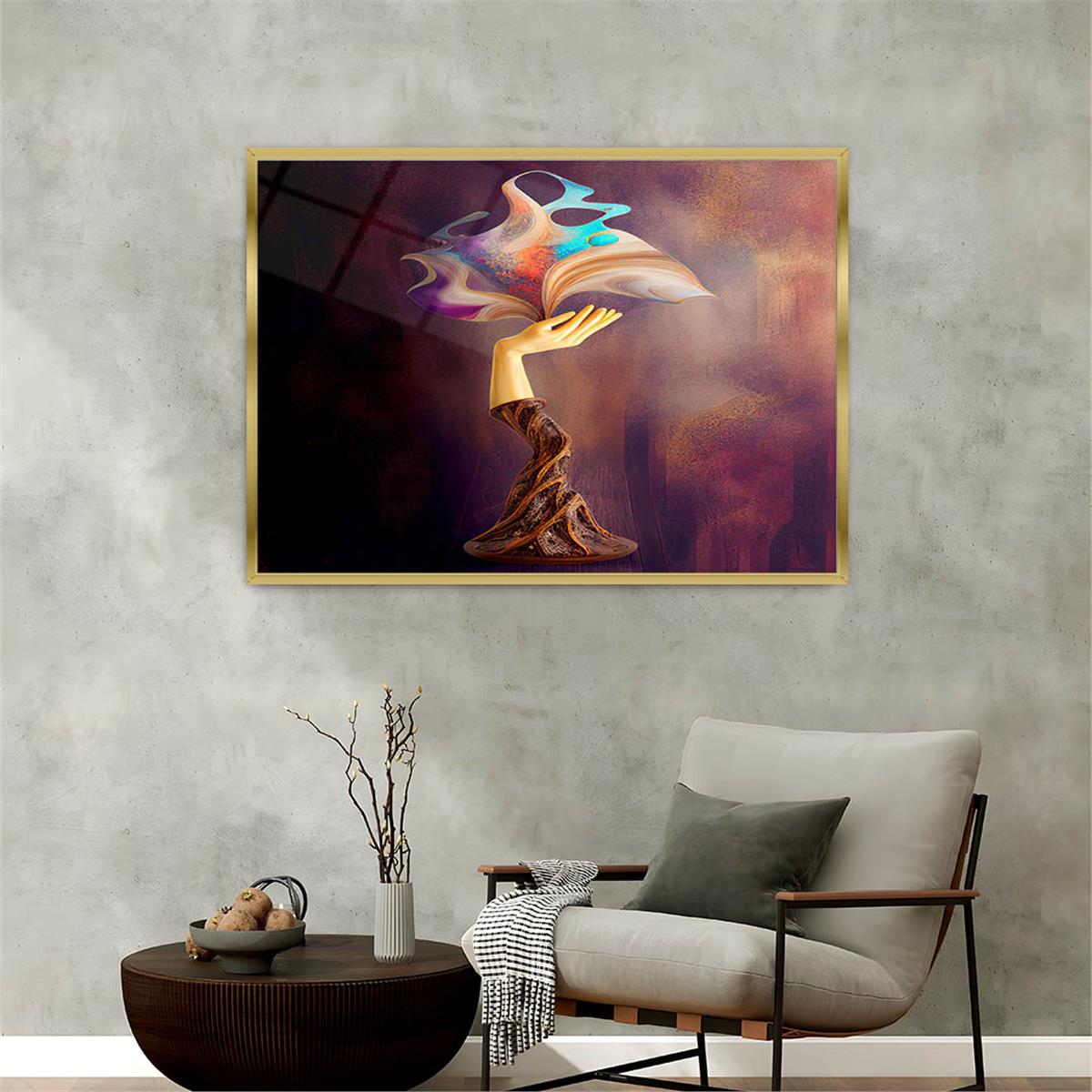 Aluminum-Framed Natured-Themed Tempered Glass Wall Art 054