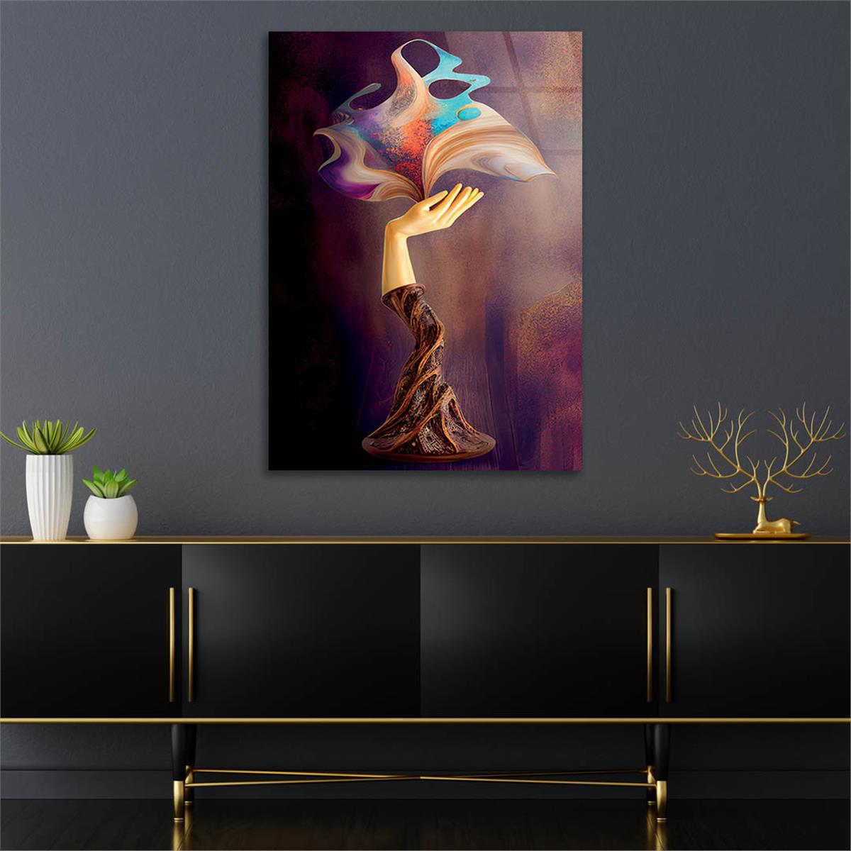 Vertical Tempered Glasss Wall Arts Natured-Themed212