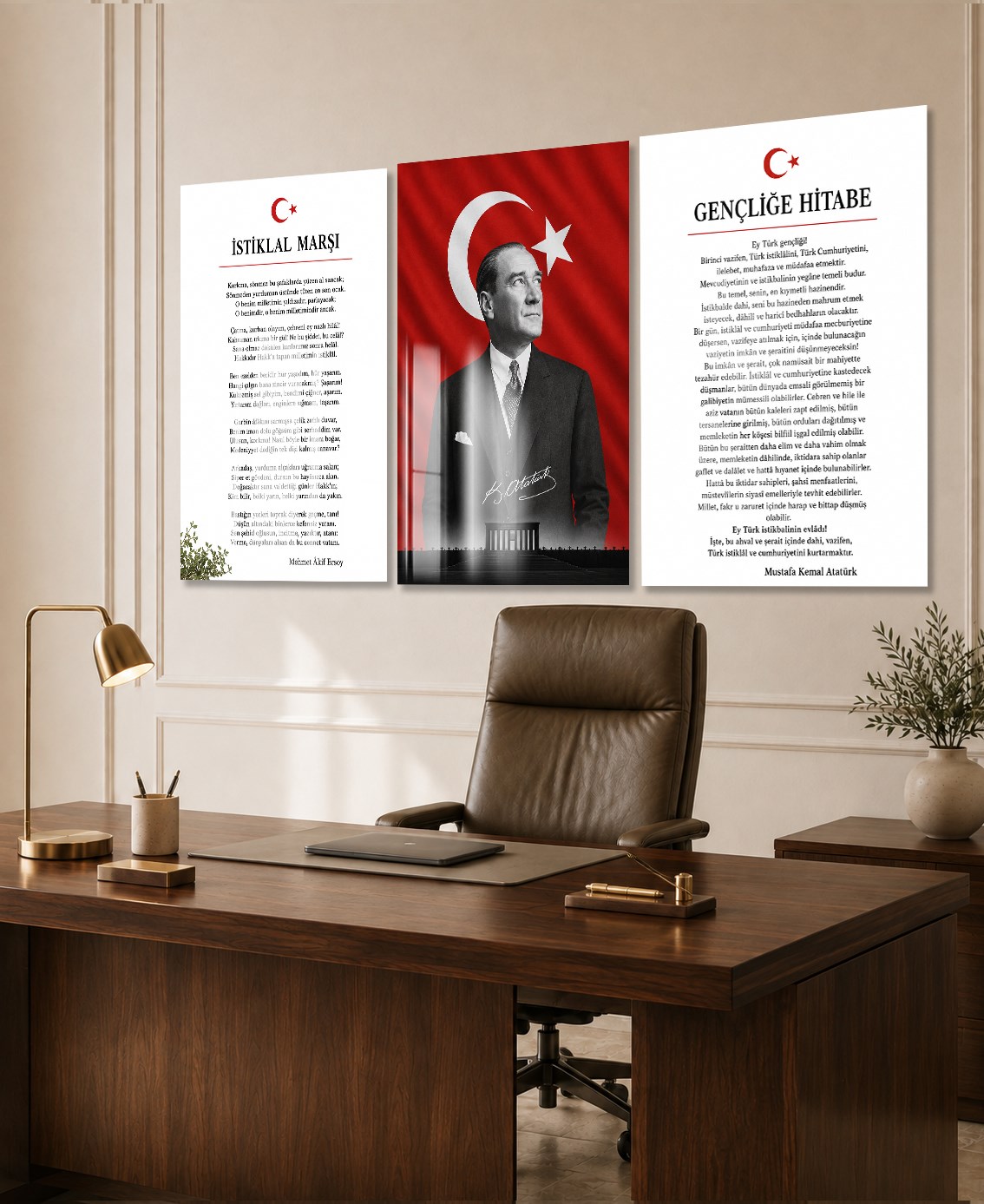  3lü Set VatanTemalı Cam Tablo 28