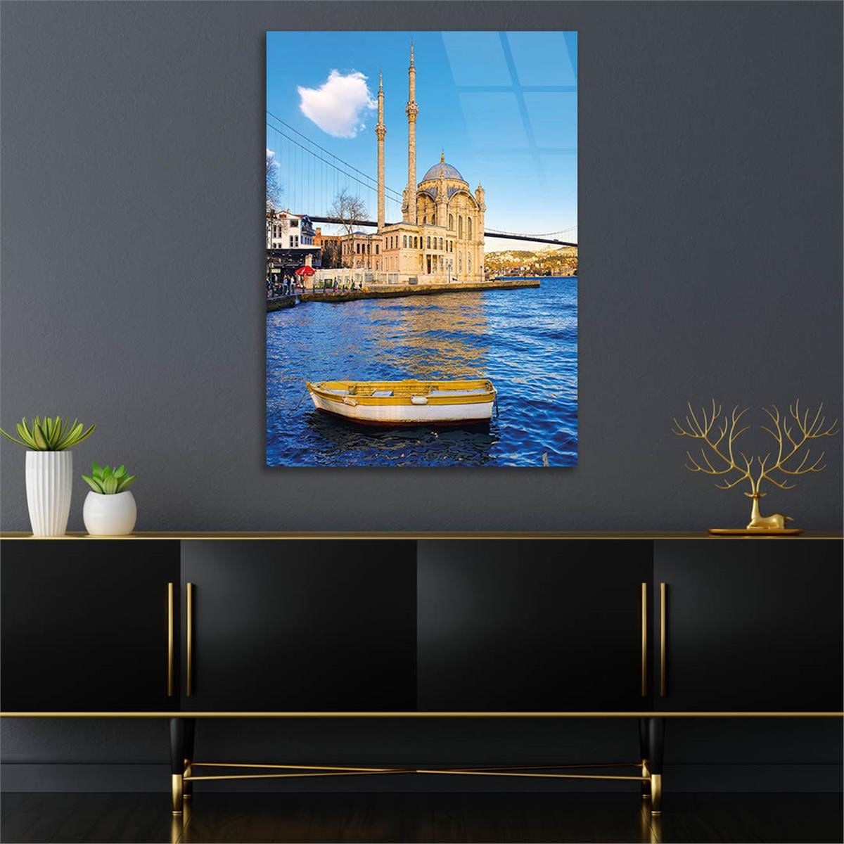 Tempered Glass Wall Art with Mosque Visual