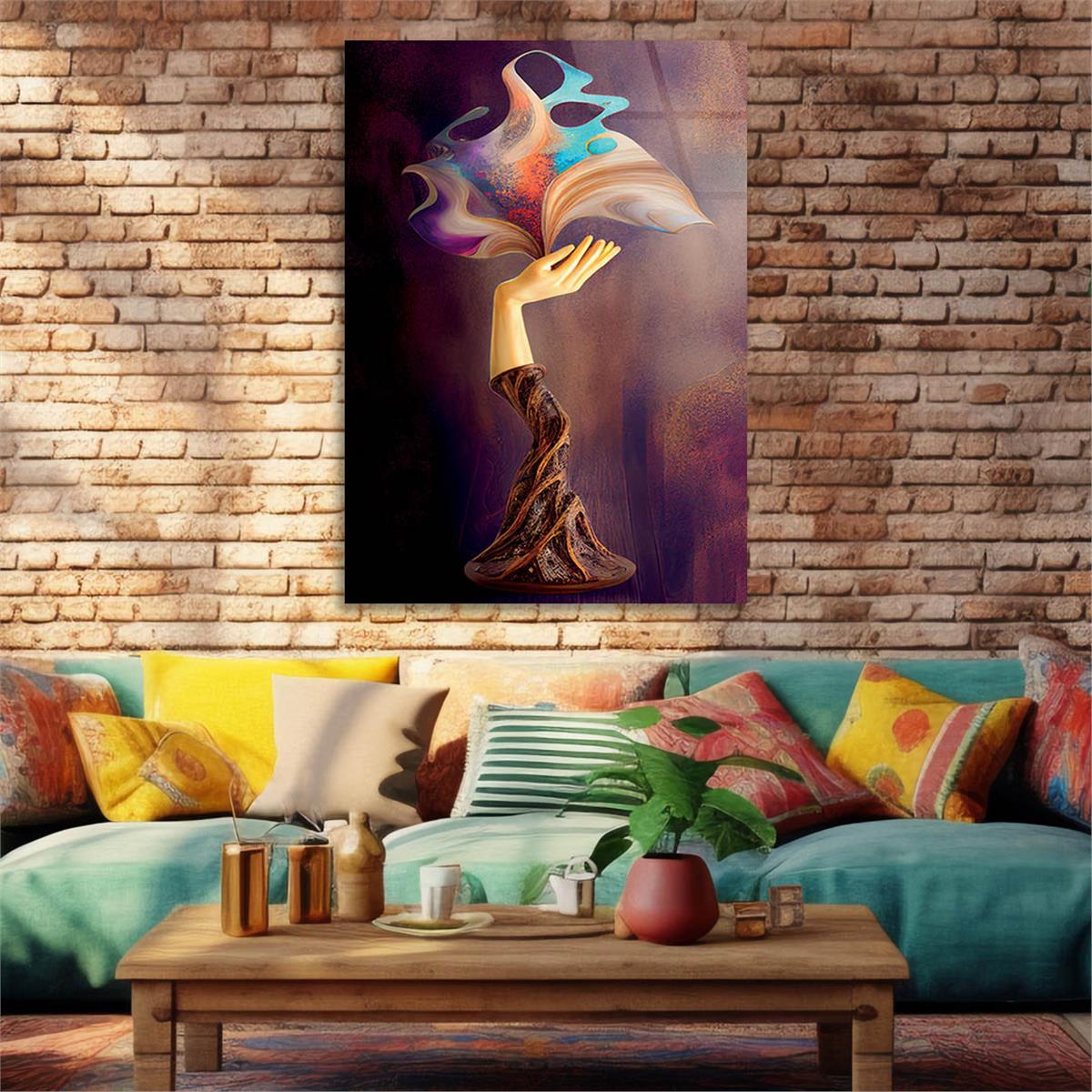 Vertical Tempered Glasss Wall Arts Natured-Themed212