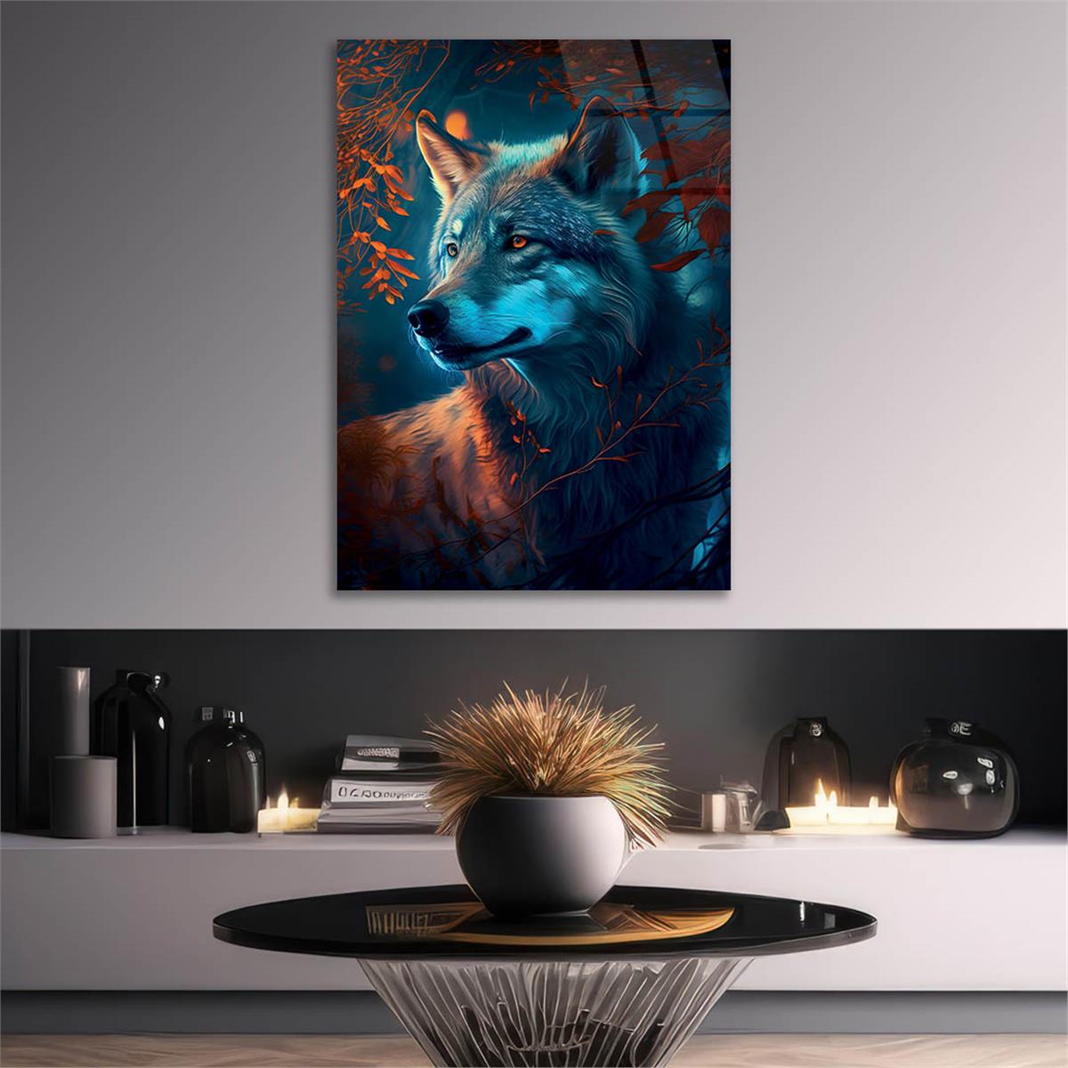 Vertical Tempered Glasss Wall Arts Natured-Themed195