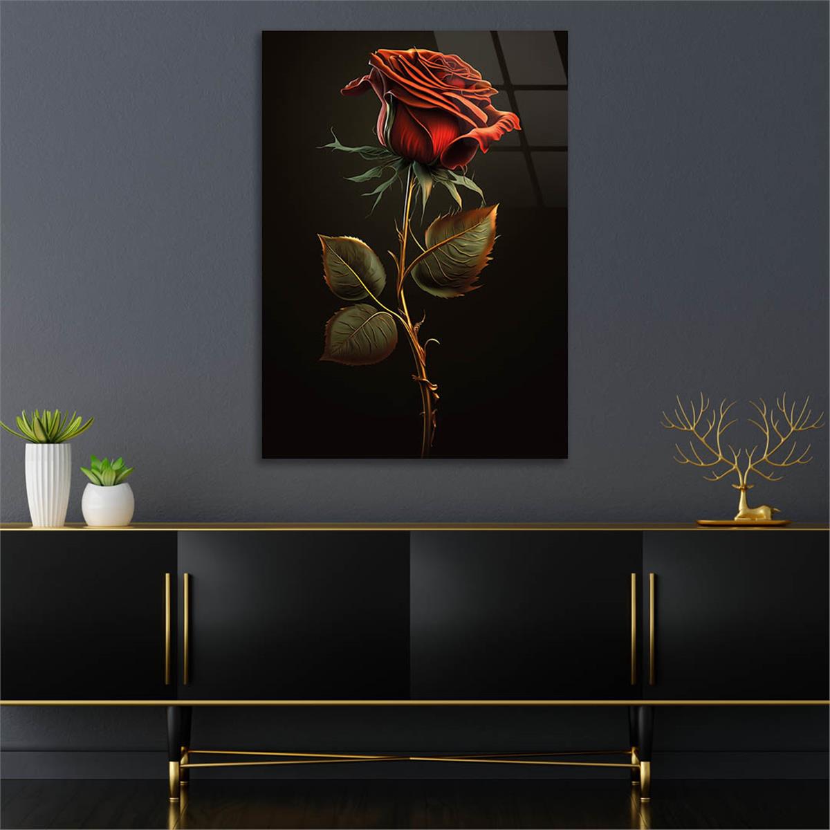 Vertical Tempered Glasss Wall Arts Natured-Themed113