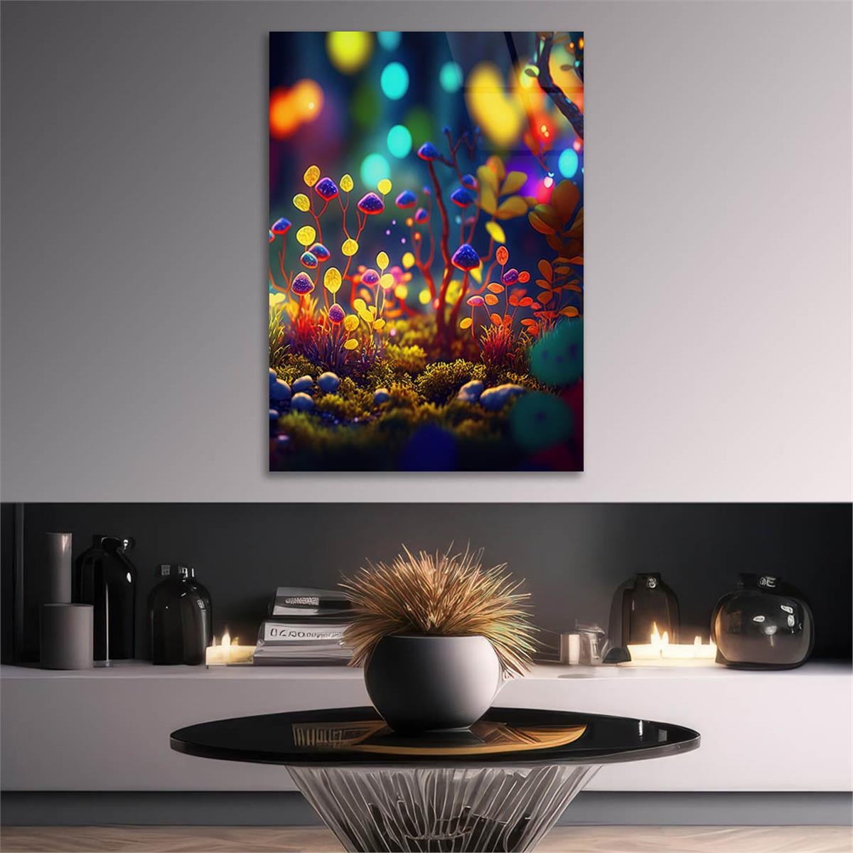 Dikey Sanat Temalı Cam Tablo 367