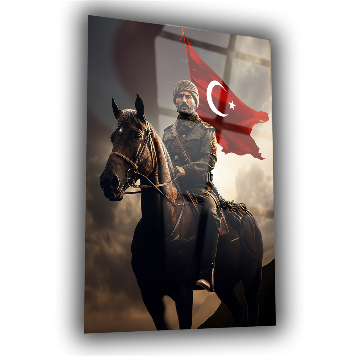 Dikey VatanTemalı Cam Tablo 156
