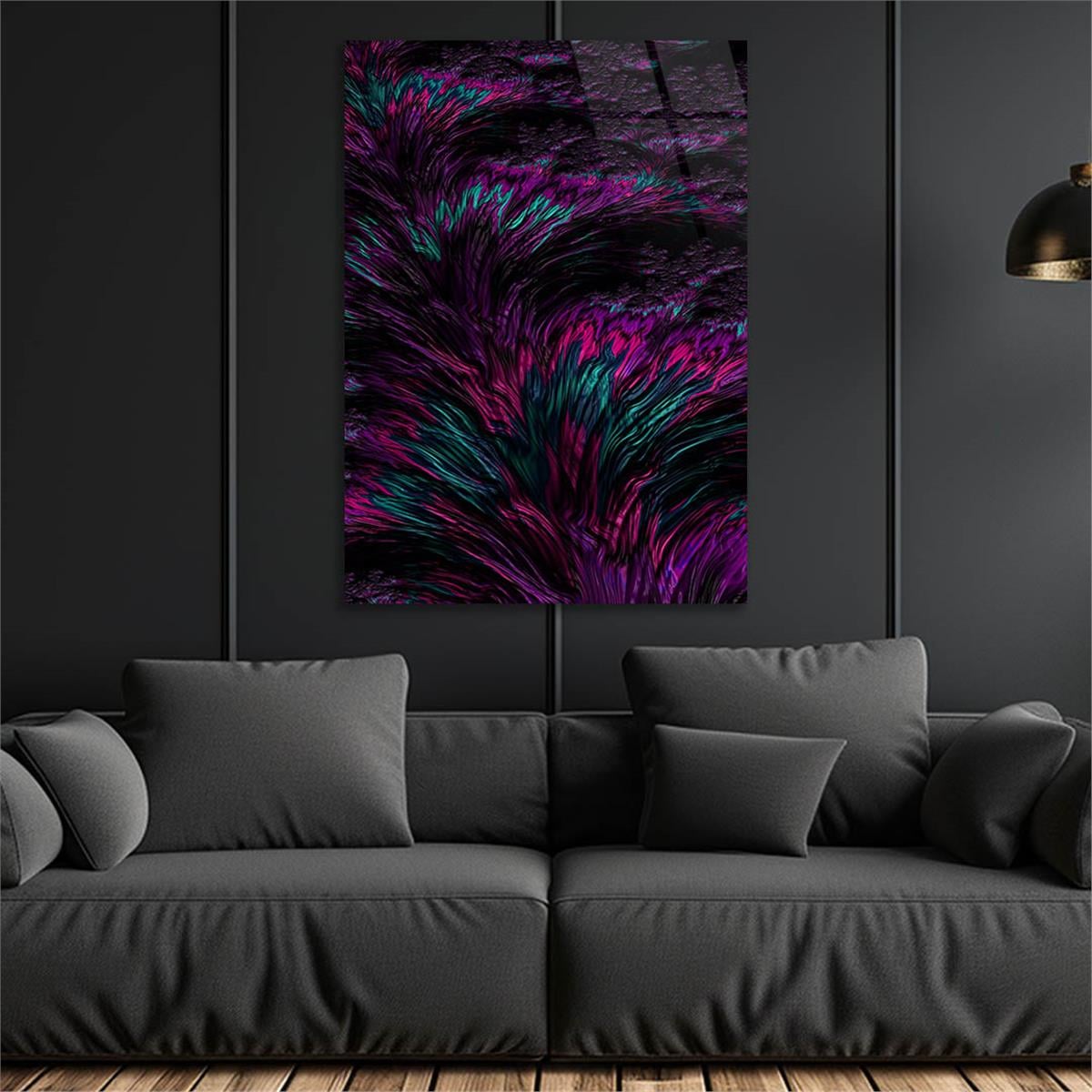 Dikey Sanat Temalı Cam Tablo 401